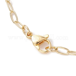 Сердце с буквой латунный кулон скрепка цепочка ожерелья&nbsp;NJEW-JN05379-03