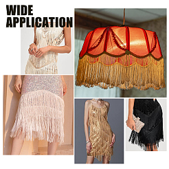 Отделка полиэфирной лентой с кисточками и пайетками&nbsp;OCOR-WH0078-145A