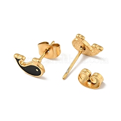 Серьги-гвоздики в виде дельфина с ионным покрытием (IP) и штифтами из хирургической нержавеющей стали 316&nbsp;EJEW-A081-02G