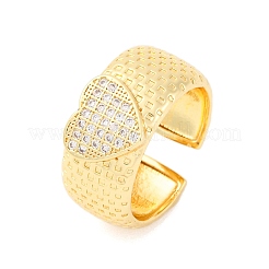 Латунные кольца из манжеты с прозрачным цирконием&nbsp;RJEW-U047-18G