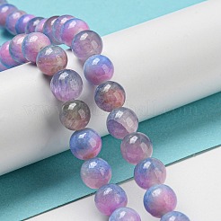 Окрашенные природные белый нефрит бисер пряди&nbsp;G-F764-02E