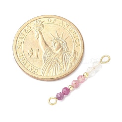 Подвески-шармы с круглыми гранеными бусинами из натурального кварца&nbsp;PALLOY-JF03530-09