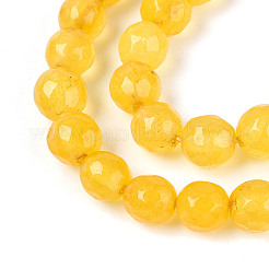 Окрашенные природные белый нефрит бисер пряди&nbsp;G-T139-6mm-60-07