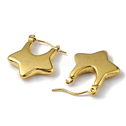 Ионное покрытие (ip) 304 нержавеющая сталь звезды толстые серьги-кольца для женщин&nbsp;EJEW-I284-08G