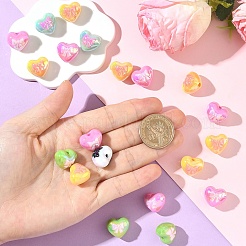 20 шт. непрозрачные акриловые бусины с УФ-покрытием&nbsp;PACR-YW0001-53