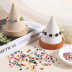 195 г 15-х видов смешанных стеклянных круглых бусин&nbsp;SEED-SC0001-34