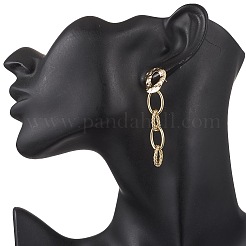 Латунные овальные серьги-гвоздики&nbsp;EJEW-JE06686