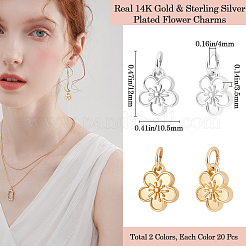 40 шт. 2-цветные подвески из сплава с покрытием для стойки&nbsp;FIND-BBC0003-40