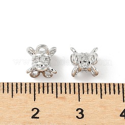 Колпачки для бусин из прозрачного кубического циркония из латуни&nbsp;KK-V015-24P