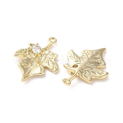 Латунные микропаве прозрачные подвески с фианитом&nbsp;KK-Z049-01G