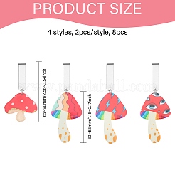8 шт. 4 стиля акриловые подвески для обуви в виде грибов&nbsp;HJEW-CA00016
