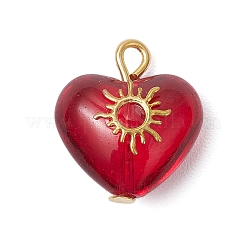 3 шт. 3 стиля подвески в форме сердца из латуни и стекла&nbsp;PALLOY-JF03688-01