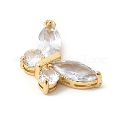 Латунные микропаве прозрачные подвески с фианитом&nbsp;KK-K419-04G