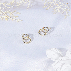 1 пара серег-гвоздиков из цинкового сплава со стразами&nbsp;EJEW-LP0004-85