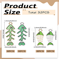 32шт 4 стиля подвески из сплава с эмалью&nbsp;ENAM-LP0002-33