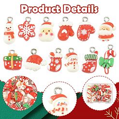 24шт 12 стиля рождественские подвески из непрозрачной смолы&nbsp;RESI-FS0002-41