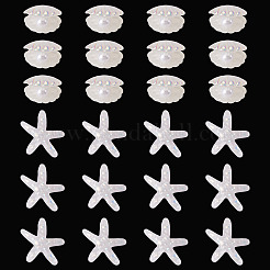 26 шт. 2 стиля УФ-покрытие океанская тематика прозрачные смоляные кабошоны&nbsp;CRES-TA0001-54