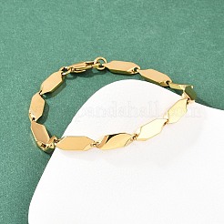 Браслеты-цепочки с ромбовидными звеньями из нержавеющей стали 304 для мужчин и женщин&nbsp;BJEW-G766-04G