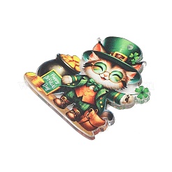 Непрозрачные акриловые подвески с принтом ко Дню Святого Патрика&nbsp;OACR-A045-05E