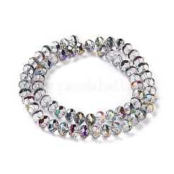 Прозрачные стеклянные бусины гальваническим пряди&nbsp;GLAA-F122-04G