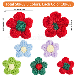 50 шт. 5-х цветные аксессуары для украшений из гребенного хлопка&nbsp;AJEW-CP0009-42