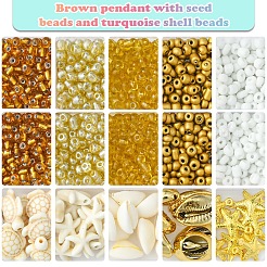 Наборы для изготовления браслетов из стеклянных семян&nbsp;DIY-FS0007-11B