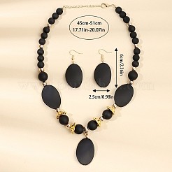 Овальные акриловые подвески на ожерелье и наборы серег-подвесок&nbsp;FS-WG7A368-01