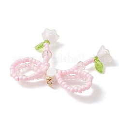 Подвески в виде бантиков и цветов из стеклянного бисера&nbsp;PALLOY-MZ01220-01