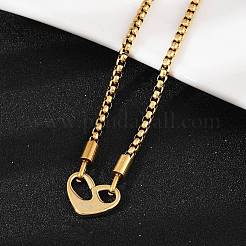 День матери 304 нержавеющая сталь мама сердце кулон ожерелья для женщин&nbsp;NJEW-Z079-01G