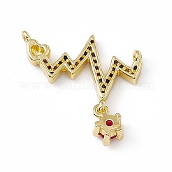 Подвески из латуни с микропаве из кубического циркония 2 петля&nbsp;KK-E068-VC025