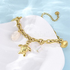 Браслеты с подвесками из нержавеющей стали 304&nbsp;BJEW-L708-01G