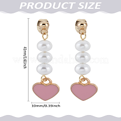 1 пара сережек с ракушками и жемчугом&nbsp;EJEW-LP0010-03