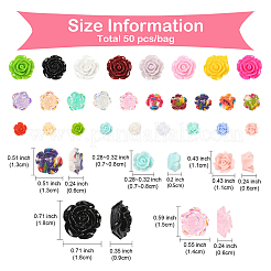 Кабошоны из смолы 50шт 5 стиля&nbsp;CRES-YW0002-40