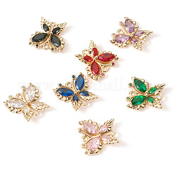 7 шт. 7-х цветные латунные стеклянные соединительные подвески&nbsp;KK-TA0001-93