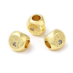 Реечное покрытие латунь микро паве кубический цирконий европейские бусины&nbsp;KK-F854-02G-03