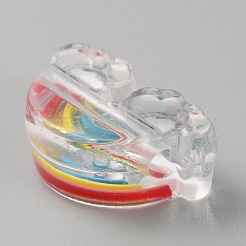 Прозрачная акриловая бусина с эмалью&nbsp;OACR-WH0037-11A