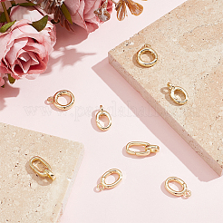 8 шт. 4 стиля латунных пружинных затворных колец KK-GO0002-07