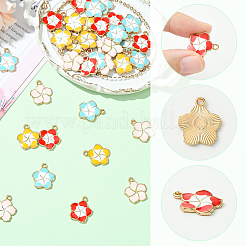 40шт 4 цвета подвески из цинкового сплава с эмалью&nbsp;ENAM-SC0009-96