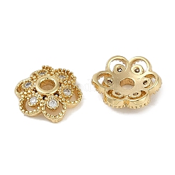 Колпачки для бусин из прозрачного кубического циркония из латуни&nbsp;KK-I719-13A-G