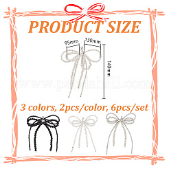 6 шт. 3 цвета бант стеклянные бусины обувь подвески&nbsp;HJEW-GO00082
