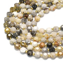 Природные бамбуковых листьев агат бисер нитей&nbsp;G-C116-A34-02