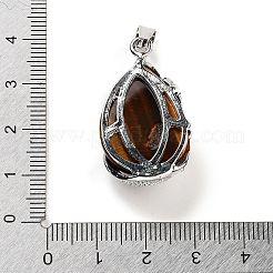 Подвески-капли из натурального тигрового глаза&nbsp;G-G112-03P-02