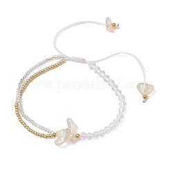 Граненый биконусный стеклянный с круглыми стеклянными бусинами плетеные браслеты из бисера&nbsp;BJEW-MZ00164