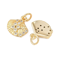 Латунные микропаве прозрачные кубические циркониевые подвески&nbsp;KK-G544-01G-02