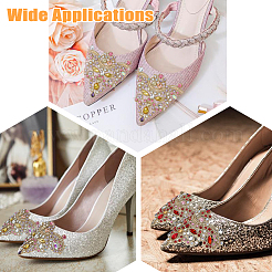 4 шт. 2-х цветные аппликации из цветочного сплава со стразами&nbsp;DIY-FH0006-98