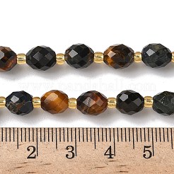 Одноцветные бусины из натурального тигрового глаза&nbsp;G-F809-A25-01