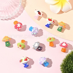 7 шт. 7-х цветные бусины ручной работы в технике лэмпворк с выпуклыми краями&nbsp;LAMP-YW0001-94