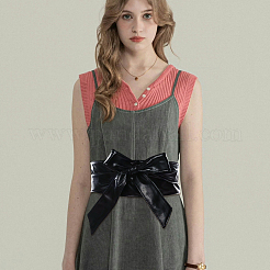 Бант из искусственной кожи обертывается вокруг пояса&nbsp;AJEW-WH20033-042A