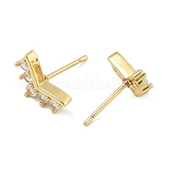 Серьги-гвоздики из циркония&nbsp;EJEW-R016-26G-06