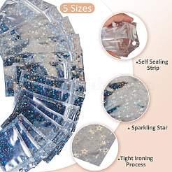 100 шт. 5 стиля блестящие голографические звезды пластиковая упаковка инь-ян пакеты с застежкой-молнией&nbsp;OPP-TA0001-21